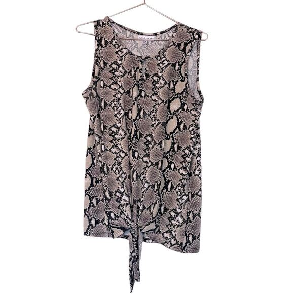 THYME & HONEY snakeskin sleeveless top with front tie size medium - Picture 1 of 6